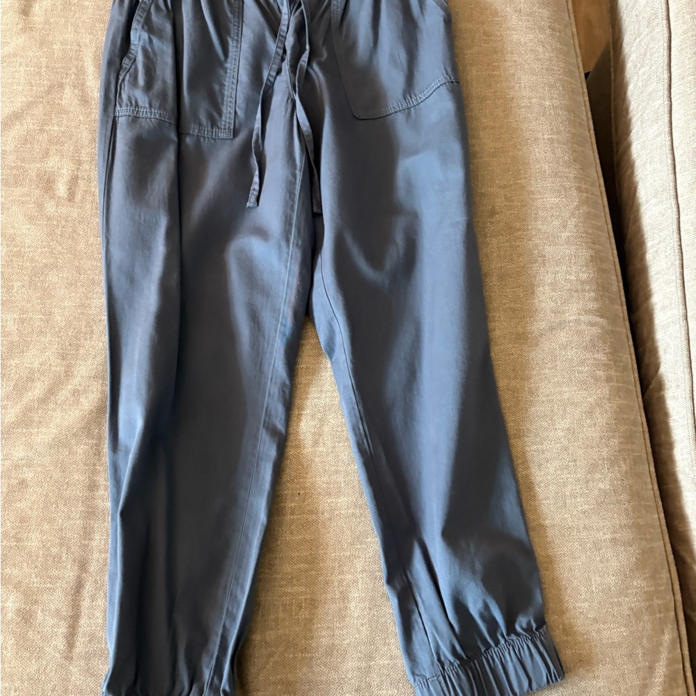 LOFT Steel Blue Gathered Waist Pants